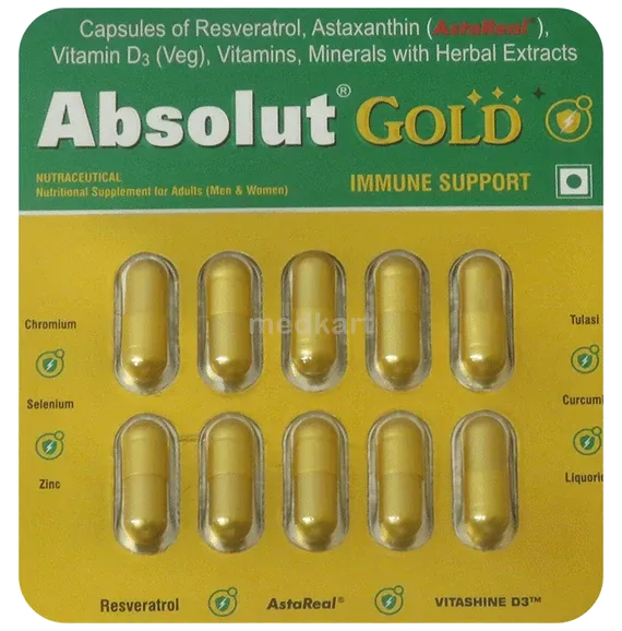 absolut gold capsule 10's